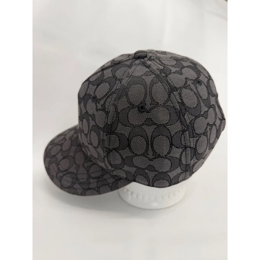 Coach Logo Pattern Adjustable Baseball Cap Hat Black/Gray Size M/L